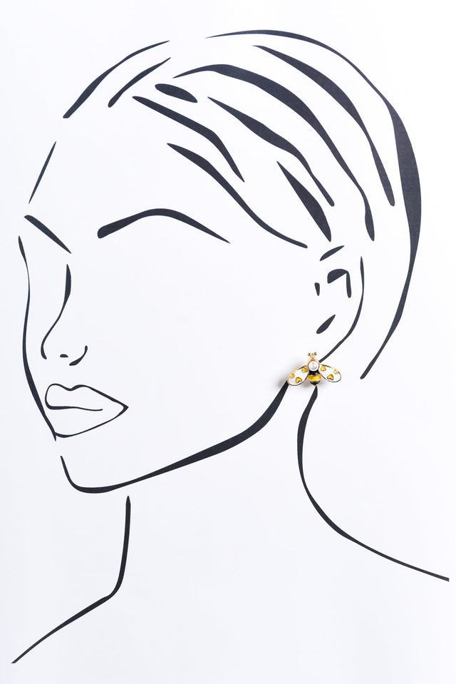 Pristina Gold Bee Stud Earrings