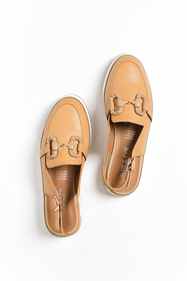 Quantum Camel Leather Slingback Loafer