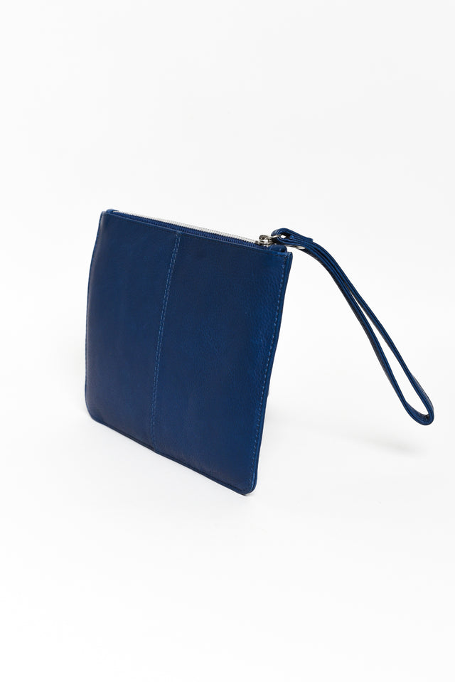 Queens Blue Leather Clutch image 2