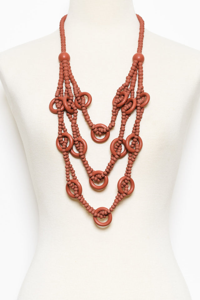 Riina Orange Beaded Necklace