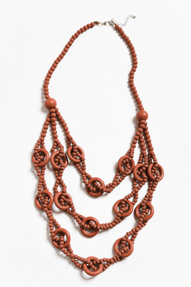 Riina Orange Beaded Necklace