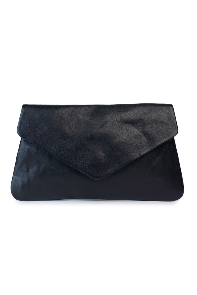 Riley Black Leather Clutch image 4