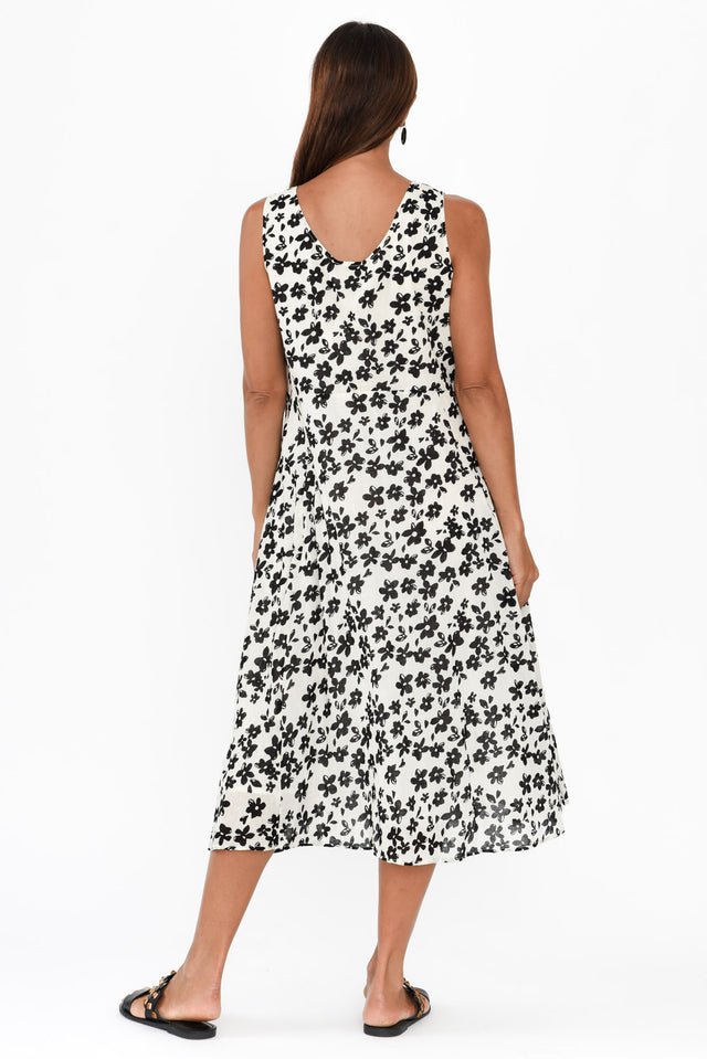 Rina White Floral Cotton Pocket Dress image 4