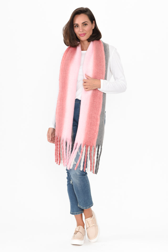 Rizzo Pink Tassel Scarf