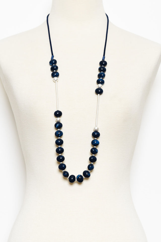 Roksana Navy Beaded Necklace image 2