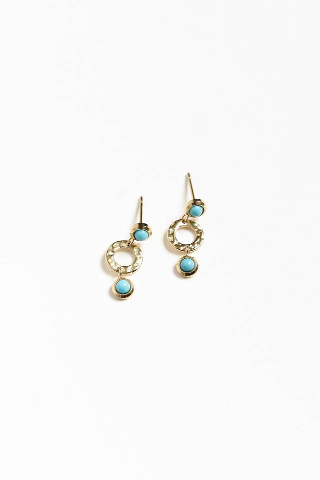 Roni Turquoise Gold Plated Drop Earrings