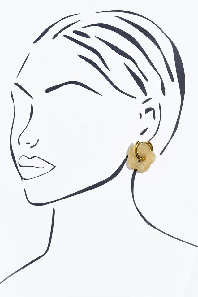 Rosalie Gold Flower Hoop Earrings