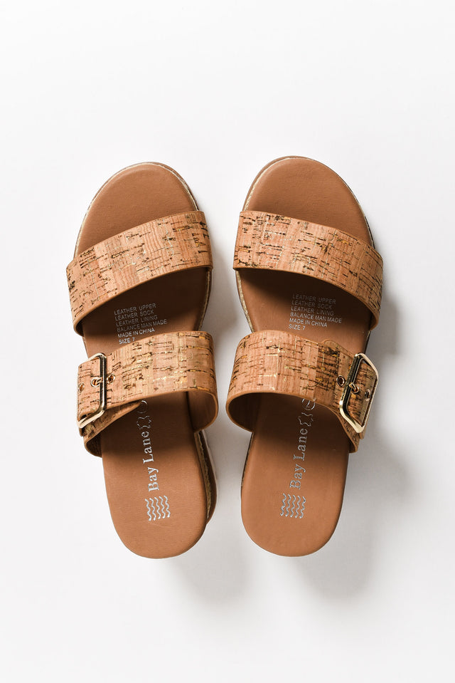 Ryver Brown Cork Buckle Wedge Sandal image 4