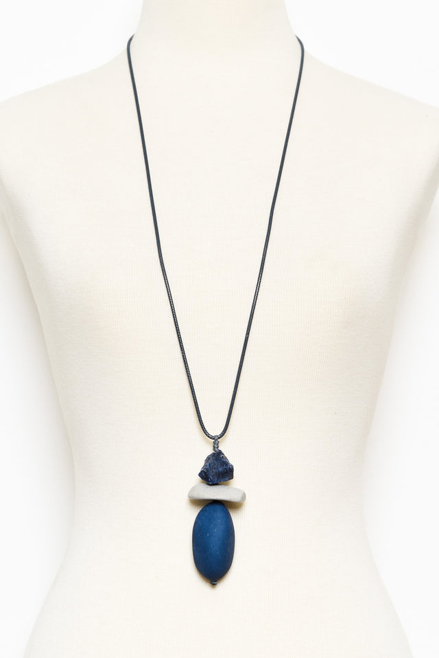 Safiya Navy Pendant Necklace