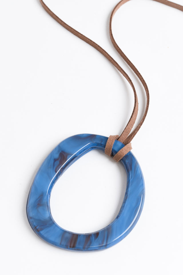 Seraphina Blue Circle Pendant Necklace