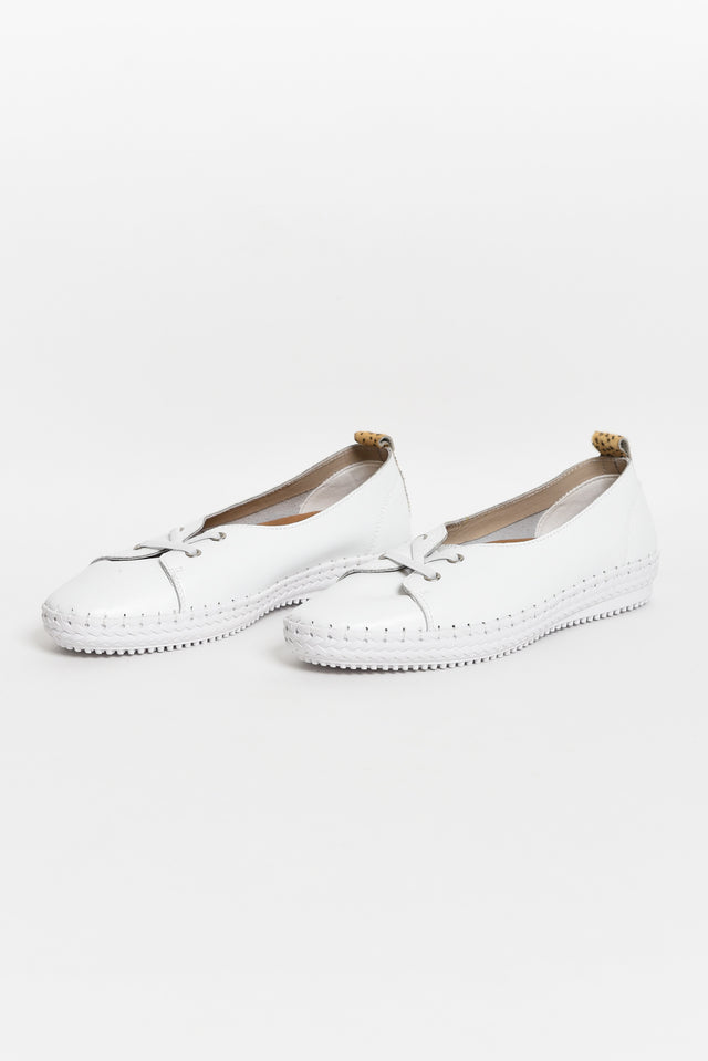 Shine White Cheetah Leather Loafer