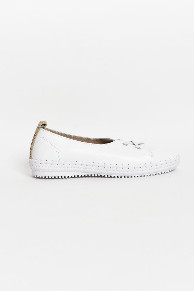 Shine White Cheetah Leather Loafer image 8