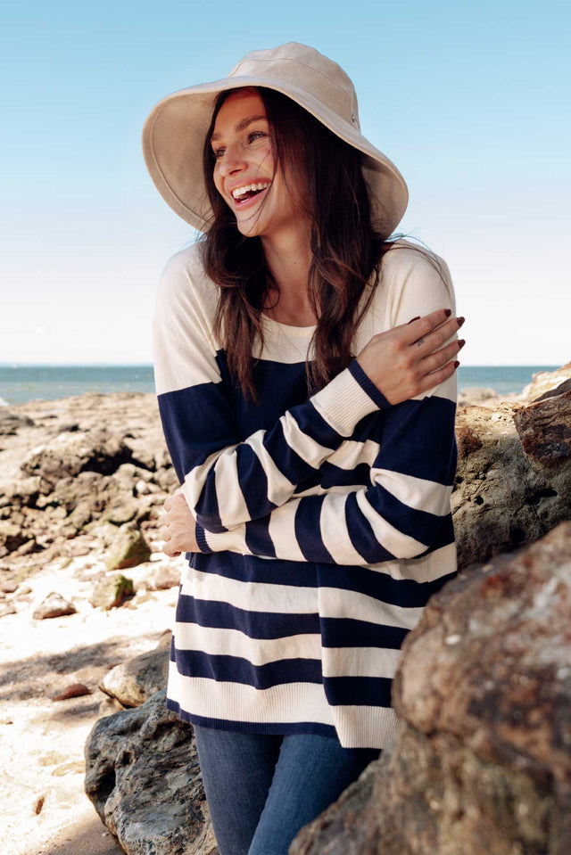 Shonda Navy Stripe Knit Jumper