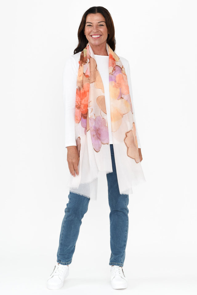 Sia Orange Floral Scarf image 3