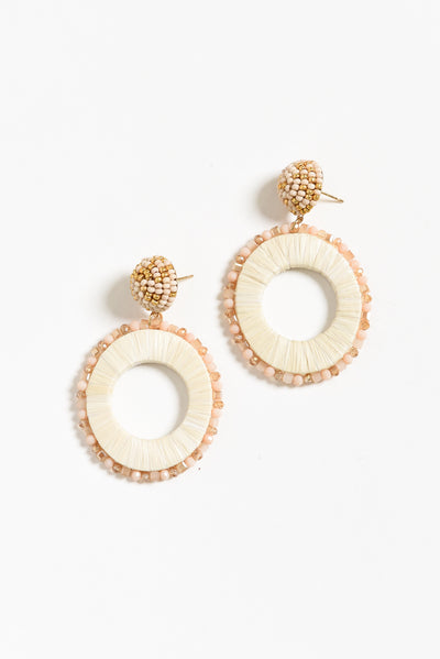 Solas Cream Beaded Drop Earrings