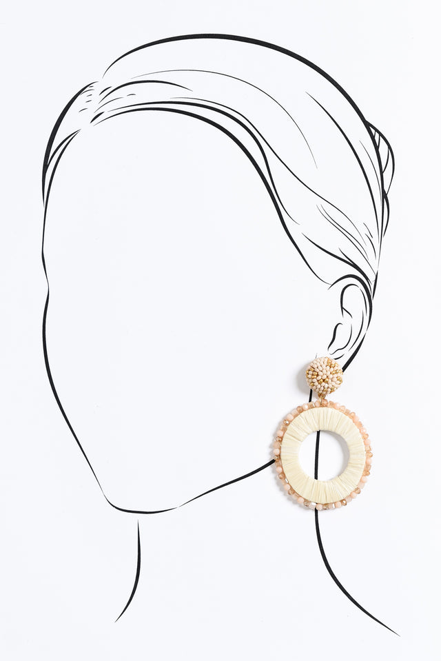 Solas Cream Beaded Drop Earrings