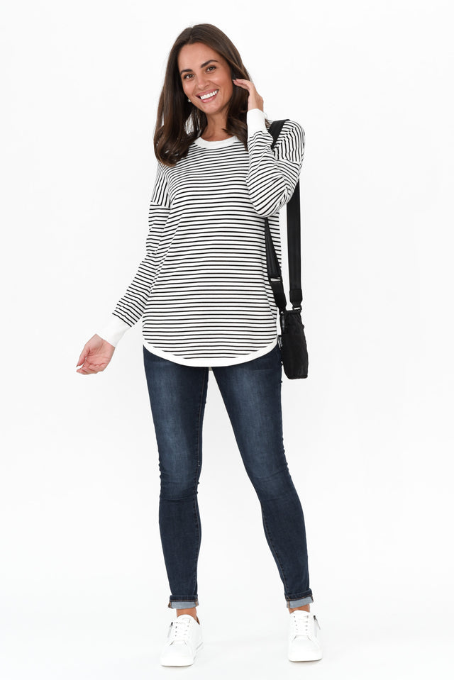 Sophie Black Stripe Knit Jumper image 3