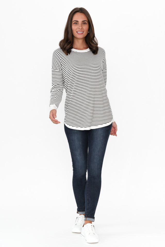 Sophie Black Stripe Knit Jumper image 7