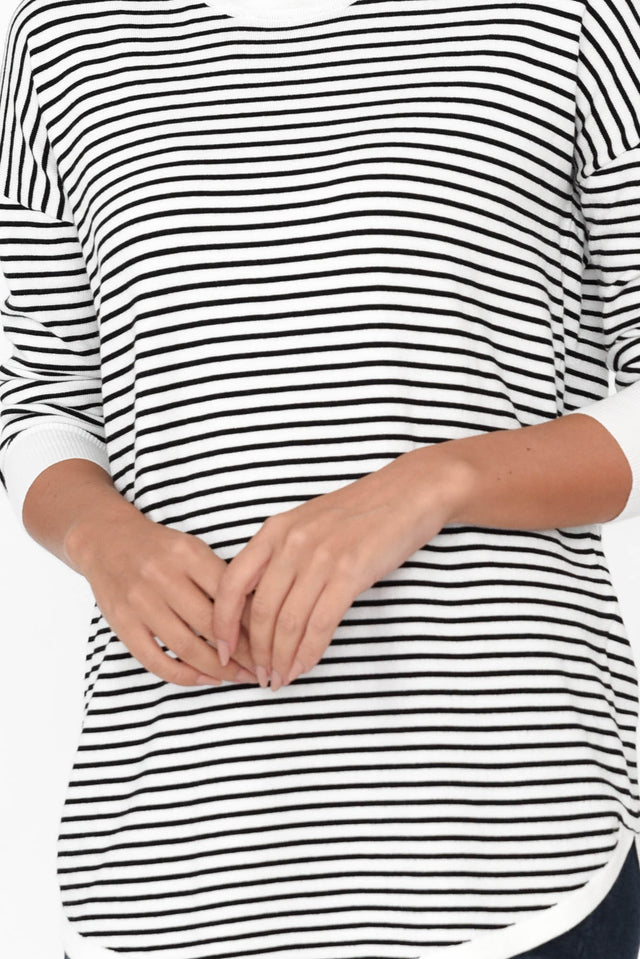 Sophie Black Stripe Knit Jumper image 6