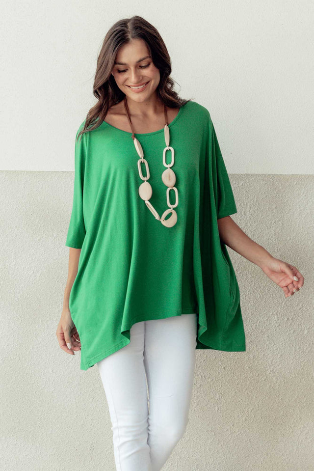 Sorronda Green Bamboo Batwing Top