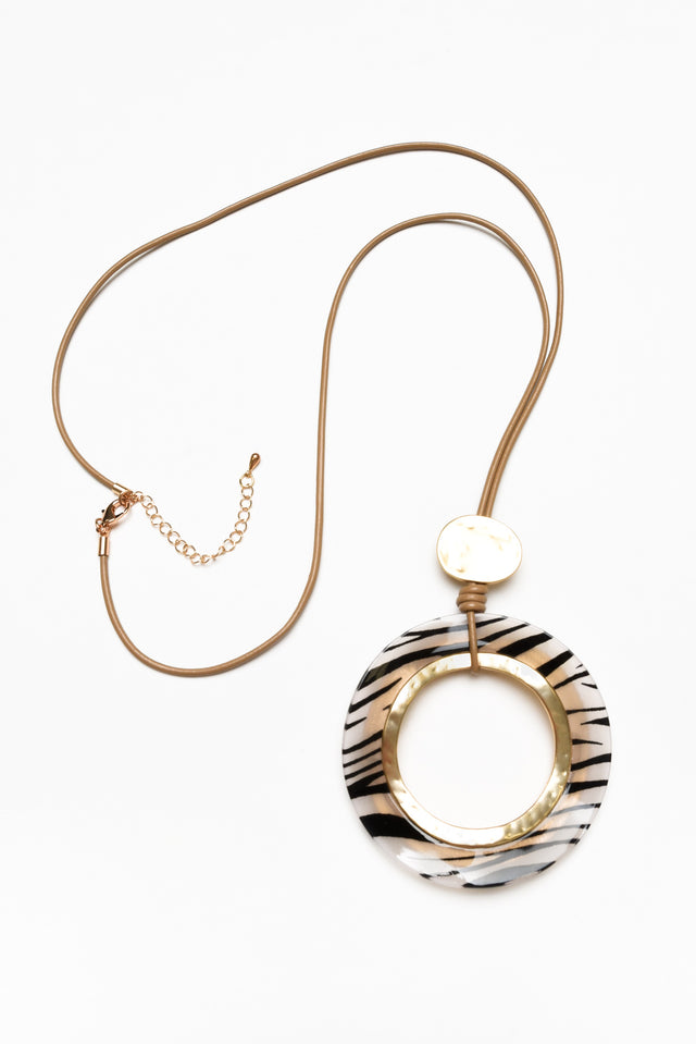 Spada Black Zebra Pendant Necklace