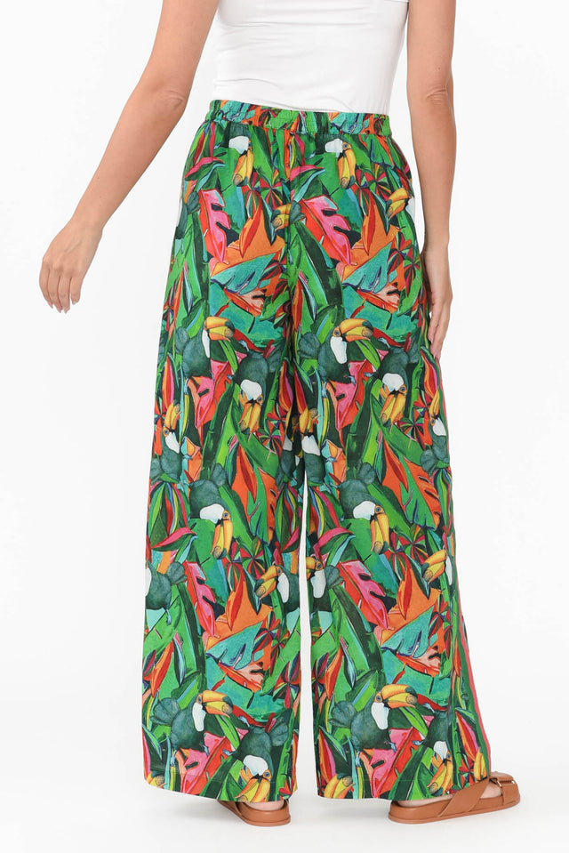 Stephie Green Jungle Cotton Tie Pants image 6