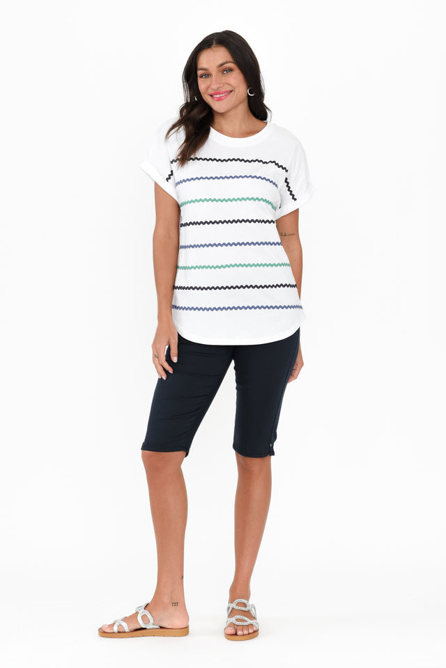 Sunny White Stripe Cotton Tee banner image