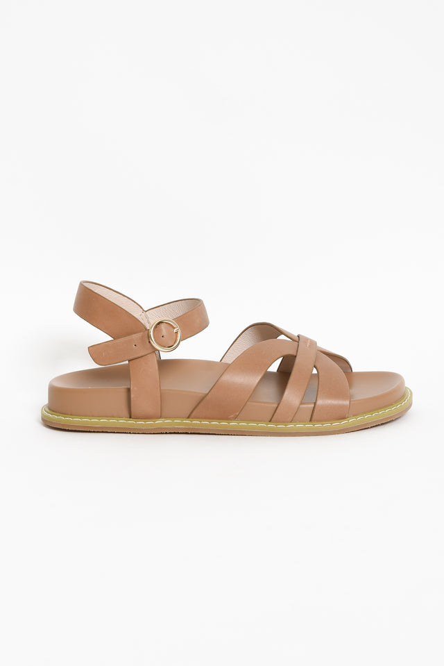 Talia Tan Leather Platform Sandal