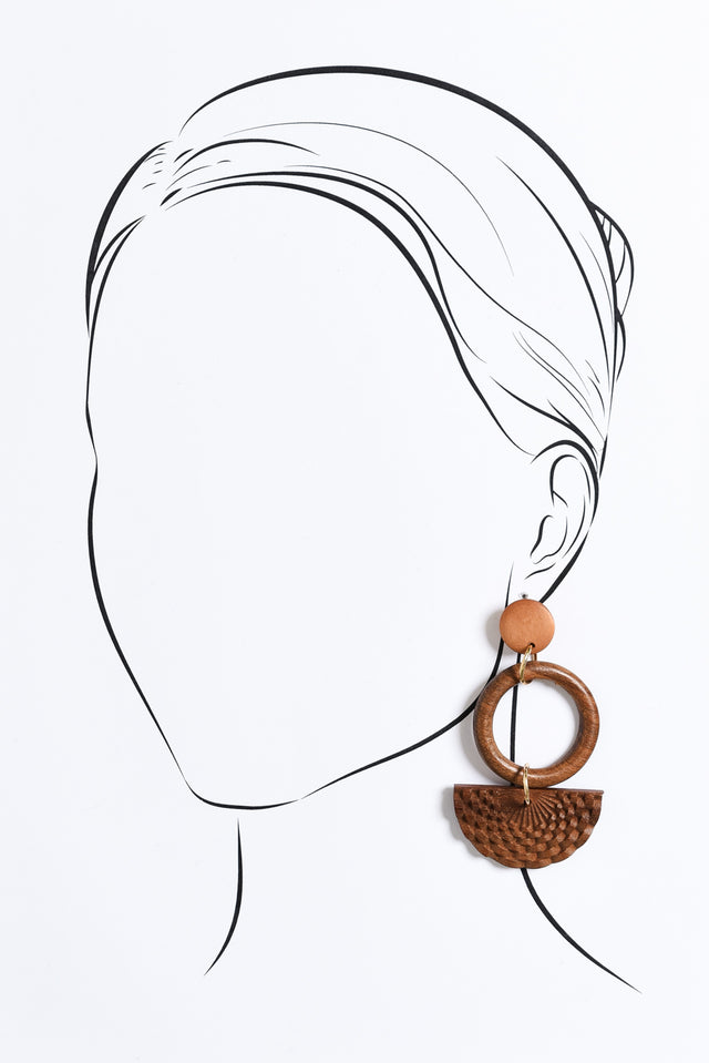 Teaky Mocha Drop Pendant Earrings