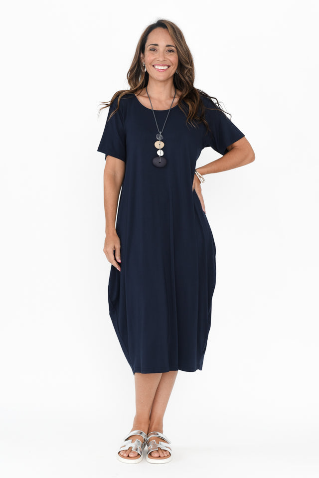 Tidal Navy Layered Bamboo Dress banner image