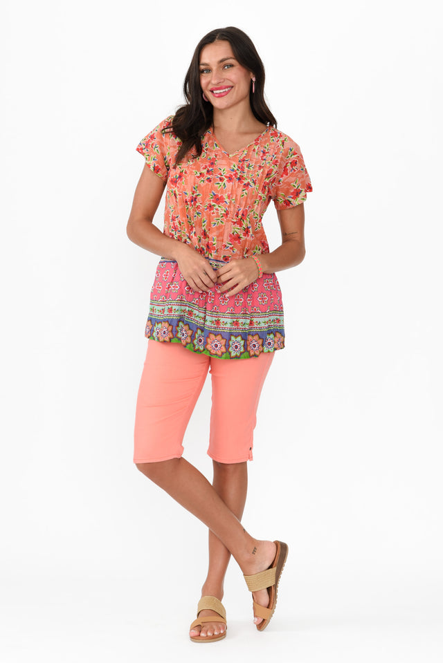 Fia Blush Floral Crinkle Cotton Top image 8