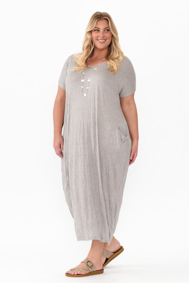 Travel Oat Crinkle Cotton Sleeved Maxi Dress image 9