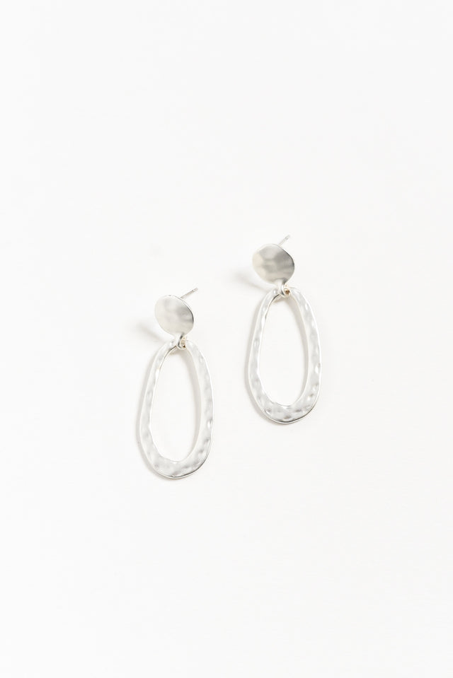 Tulla Silver Oval Drop Earrings