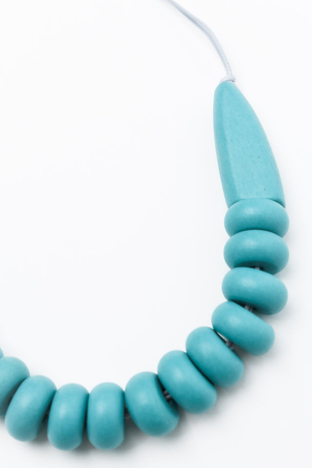 Vyla Turquoise Wooden Bead Necklace image 3