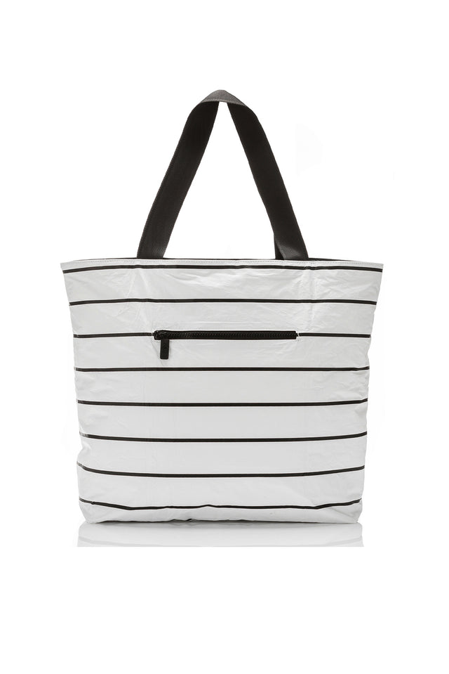 White Pinstripe Splash Proof Day Tripper Tote image 3