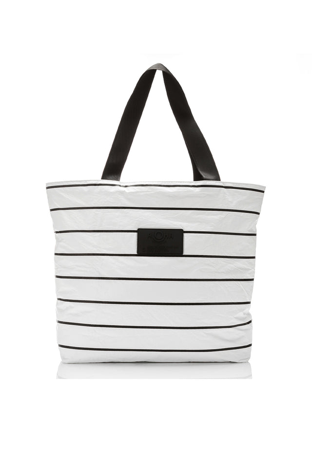 White Pinstripe Splash Proof Day Tripper Tote image 4