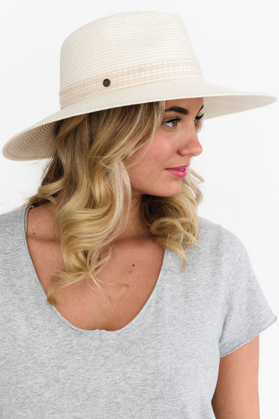 Whitehaven Ivory Flexibraid Fedora