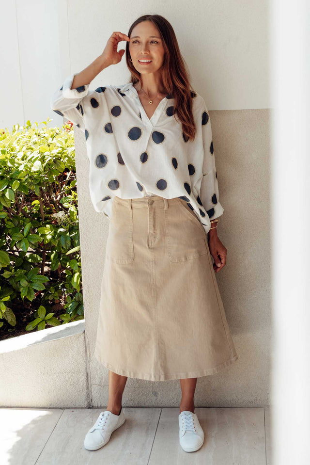 Winslow Beige Denim Midi Skirt