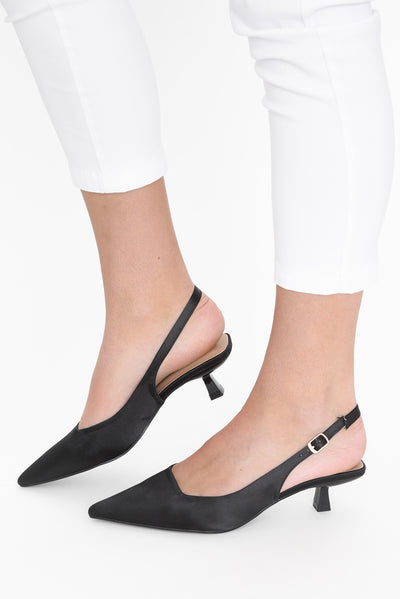 Wizz Black Slingback Heel