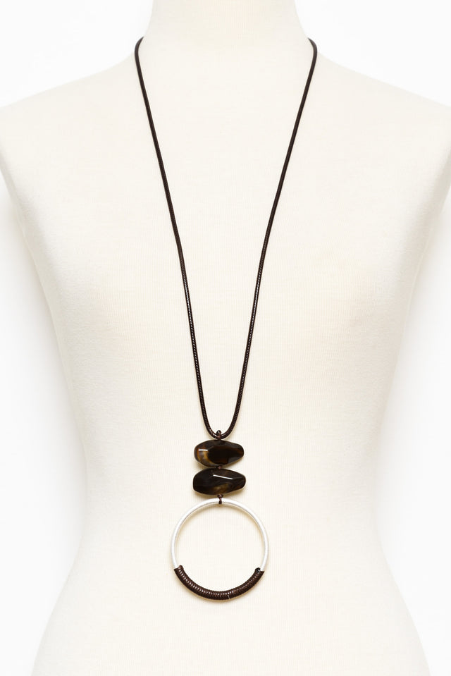 Yennifer Brown Circle Pendant Necklace