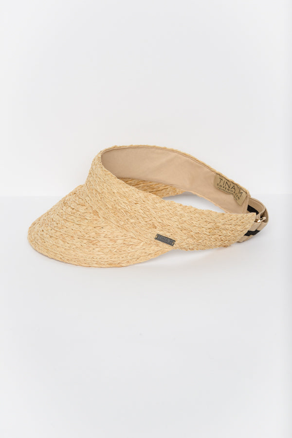 Noosa Natural Raffia Visor - Blue Bungalow image 4