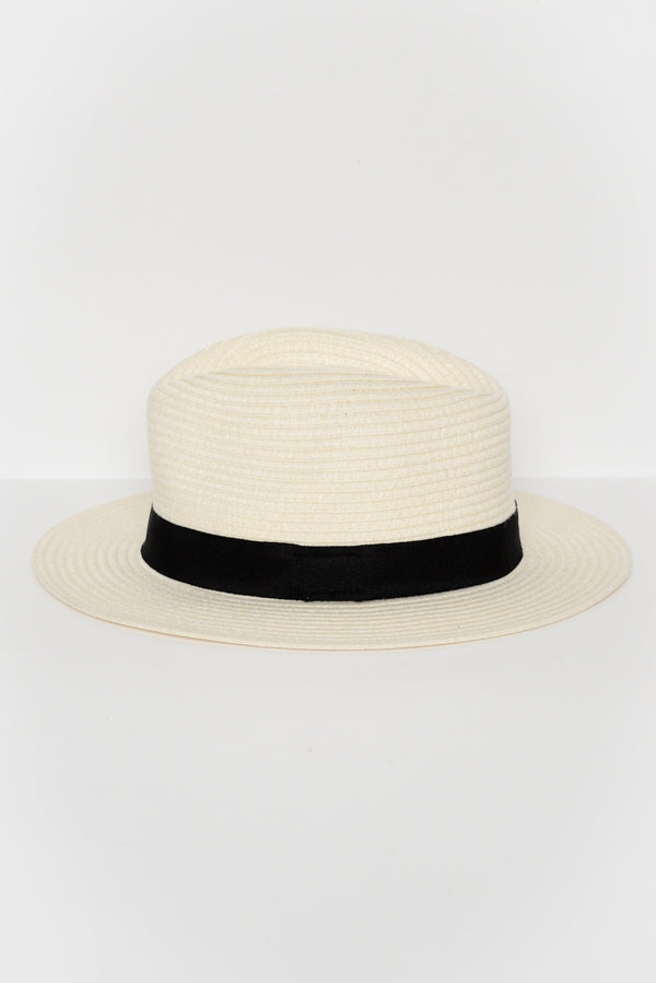 Ivory Wide Brim Travel Fedora - Blue Bungalow image 3