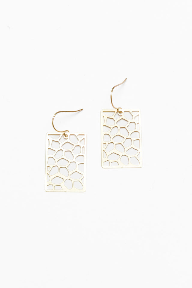 Addison Gold Rectangle Drop Earrings