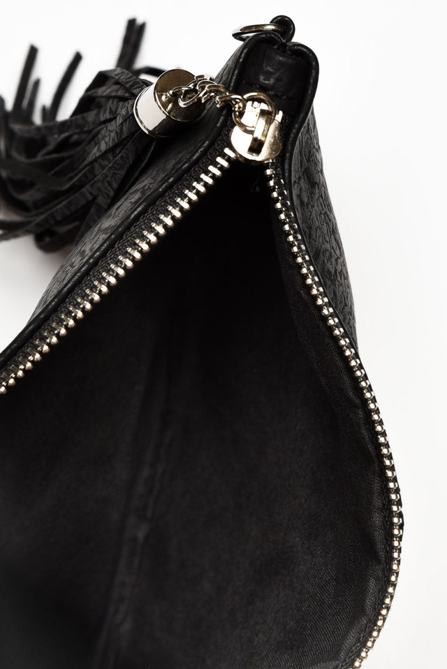 Brynn Black Tassel Crossbody Bag image 3