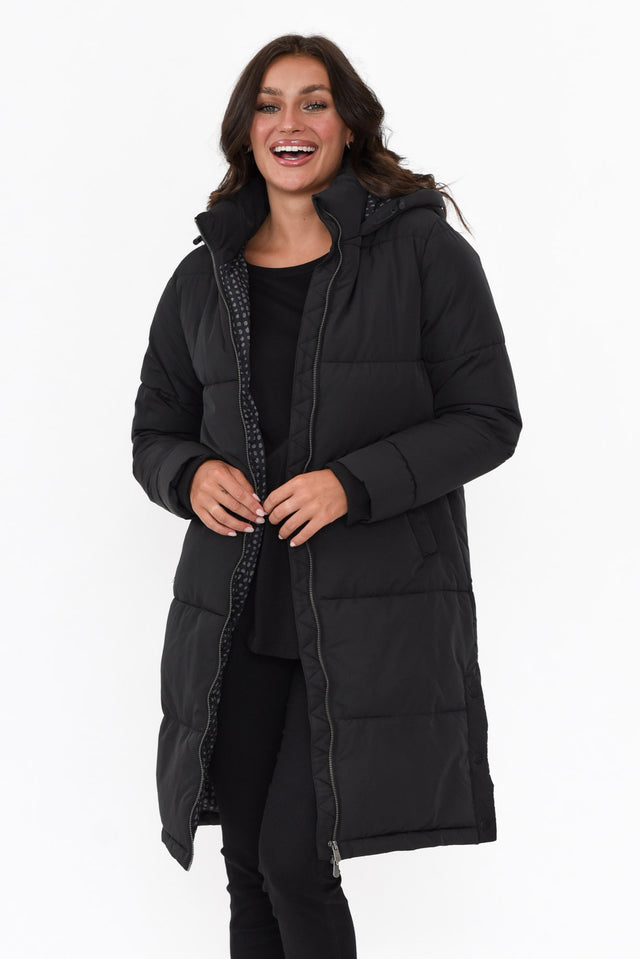 Camelia Black Puffer Jacket    alt text|model:Brontie