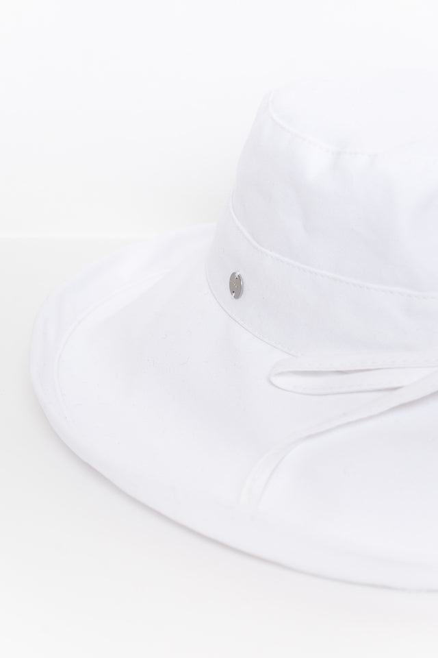 Coogee White Cotton Upturn Hat image 3