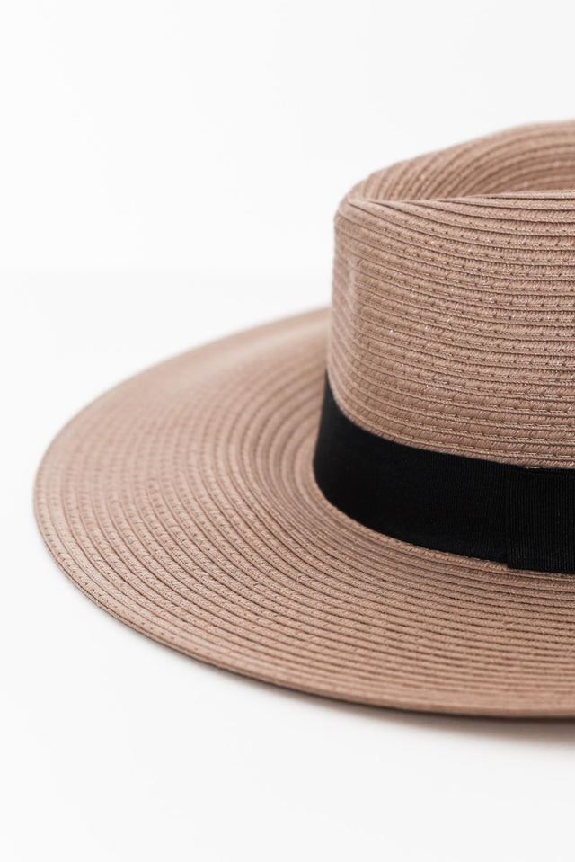 Fiona Taupe Wide Brim Travel Fedora image 3