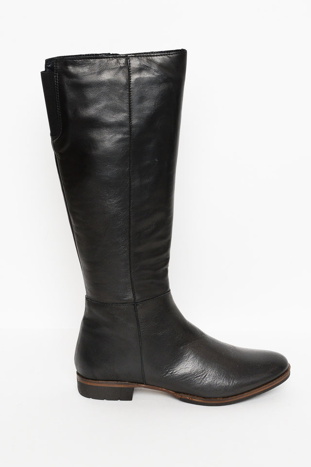 Gaetan Black Leather Long Boot