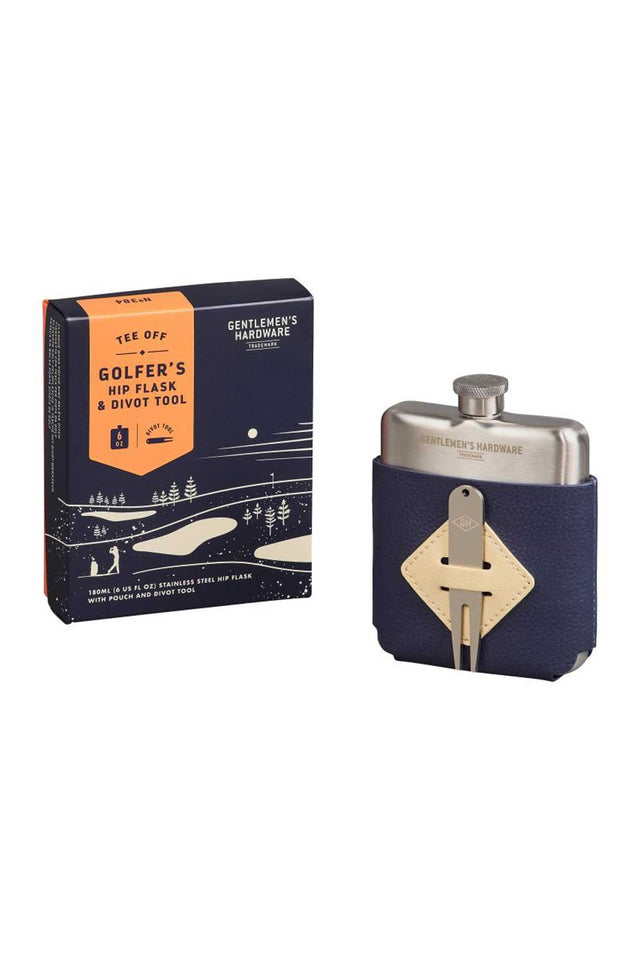 Golfer's Hip Flask & Divot Tool Set