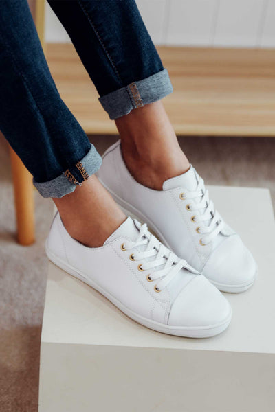 Greenie White Leather Sneaker